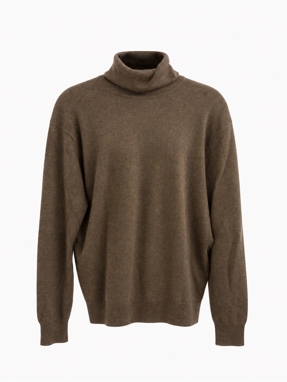 Neiman Marcus Men’s Brown Taupe Turtleneck Knit Long Sleeve Sweater Size L